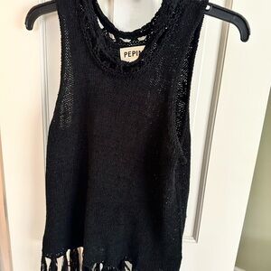Pepin Black Knit Tank Top